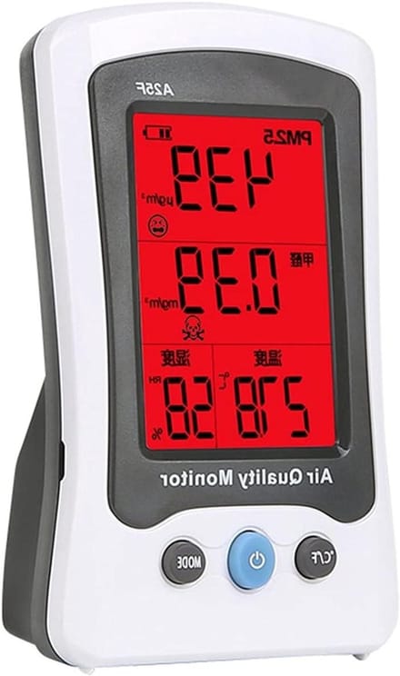 Luchtkwaliteit Tester - Luchtmeter Formaldehyde - Huishouden Monitoren - Groot Kleurenscherm - 1500mAh Batterij - Zwart