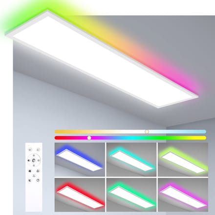 Oraymin LED Paneel Plafondlamp-100x25cm-30W-RGB Achterlicht-Afstandsbediening