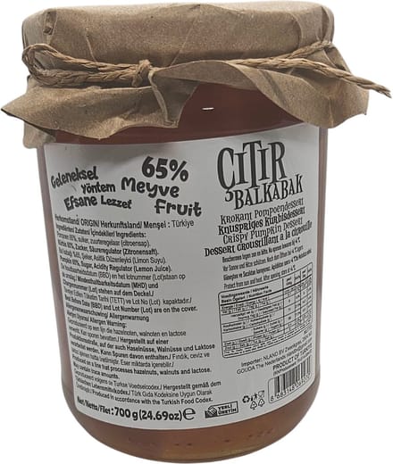 Nutto Knapperige Pompoenjam - handgemaakt met 65% fruit - 700 gr