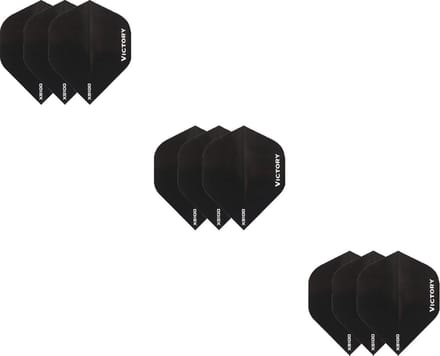 Darts Set - 3 sets zwarte Victory dartflights - flights