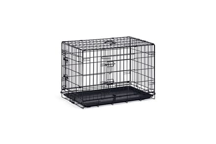 Beeztees Hondenbench M - Bench - 2 deuren - Inklapbaar Zwart - 81x55,5x61,5 cm
