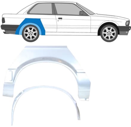 Reparatiepaneel achterspatbord voor BMW 3 E30 1987-1994 / Rechts / Set