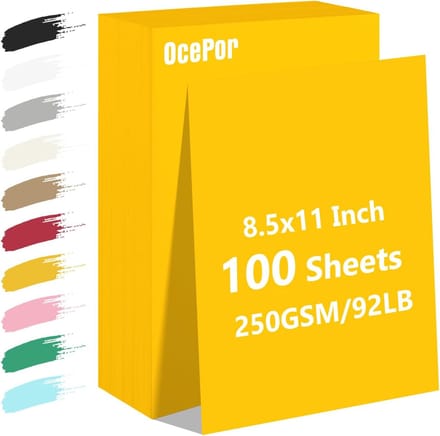 Karton Papier - Gekleurd Printerpapier - Kaarten Maken - Extra Dik 250 g/m² - 85 x 11 Inch - Geel