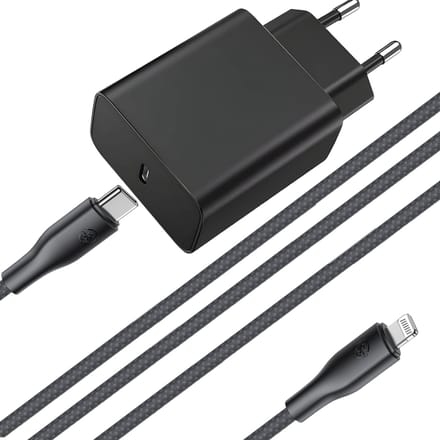 45w Oplader usb C + Kabel geschikt iPhone X / 11 / 12 / 13 / 14 - Lightning naar usb-C kabel - Oplader geschikt voor iPhone - 45w Power Adapter - 3 Meter