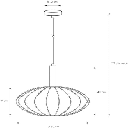 Lucide CORINA - Hanglamp - Ø 50 cm - 1xE27 - Beige - Japandi