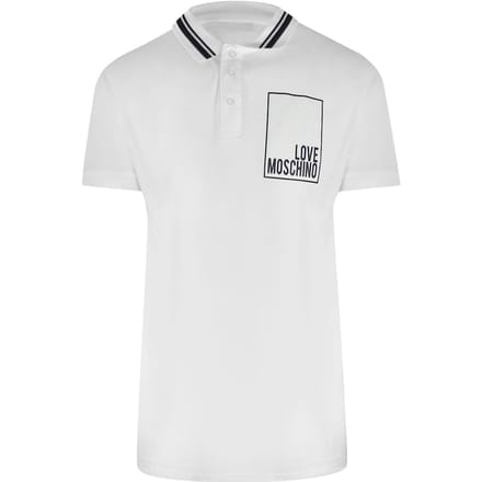 Love Moschino Box Logo Witte Poloshirt