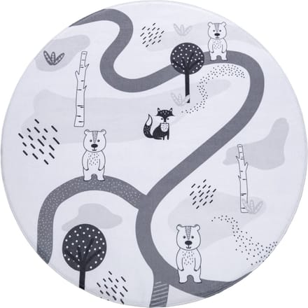 Kindertapijt wasbaar Chiko wit 80 cm rond