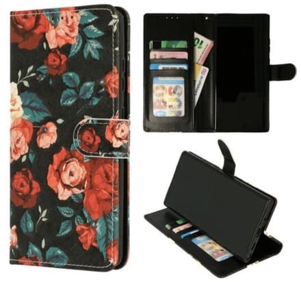 Cityhoesje Bookcase iPhone 14 Pro – Print Bloemen Vintage