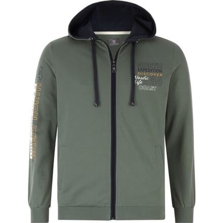Jan Vanderstorm herren Sweatvest - 56/58 - olijf - Plus Size