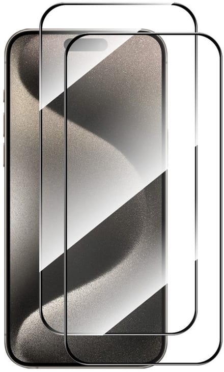 ENKAY Screen Protector - Geschikt voor iPhone Air Screen Protector - ENKAY Full-Cover 9H Tempered Glass Duo-Pack - Zwart