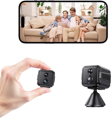 Draadloze Camera - Mini Beveiliging - Thuisbewaking Binnen - Magnetische Houder - 40x40x51mm - Zwart