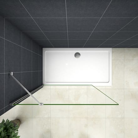 Inloopdouche 8mm NANO EasyClean veiligheidsglas，160x200cm+45cm Stabilisatiestang,200cm hoog