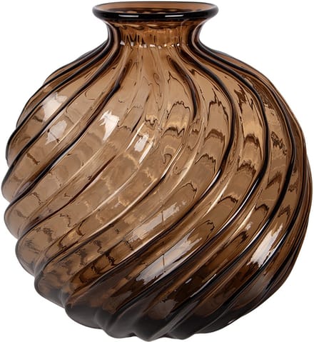 Clayre & Eef Vaas Ø 24x25 cm Bruin Glas