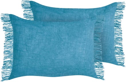 MABA - Sierkussen set van 2 - Blauw - 35 x 50 cm - Katoen