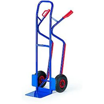 Steekwagen voor trappen, groot laadvlak, luchtbanden