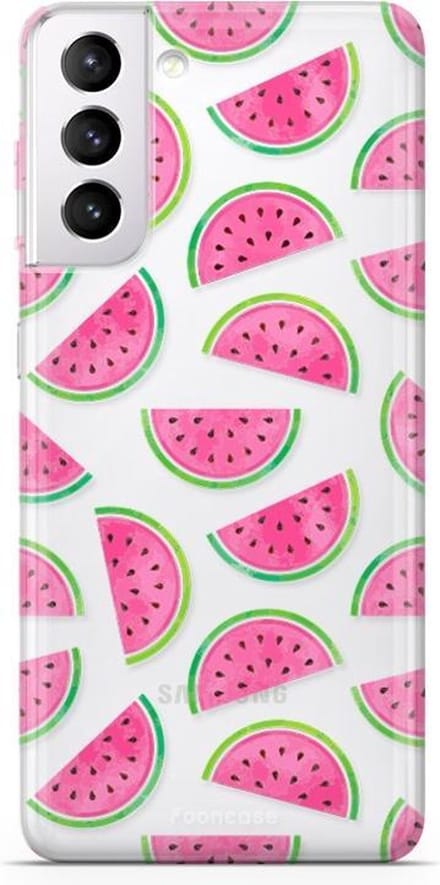 Fooncase Hoesje Geschikt voor Samsung Galaxy S21 Plus - Shockproof Case - Back Cover / Soft Case - Watermeloen