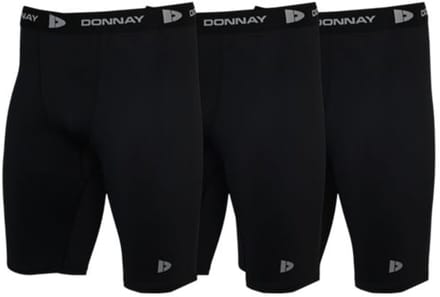 3-PackDonnay - Compressie Short - Thermo/Sportshort (23cm) - Heren - Black (010) - maat S