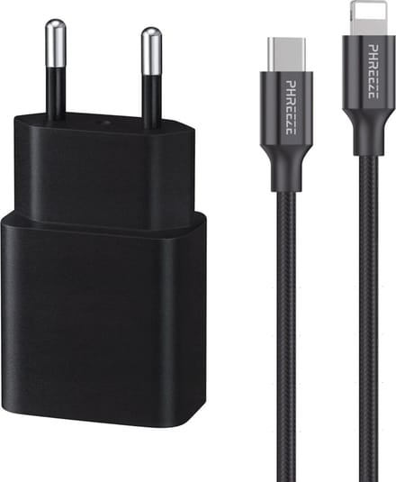 Snellader geschikt voor iPhone 14/13/12/11/X - Lightning Kabel 30CM kort - 20 Watt - Power Delivery