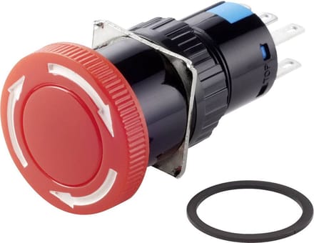 TRU COMPONENTS TC-LAS1-AY-22TS Noodstopschakelaar 250 V/AC 3 A 2x NC, 2x NO IP40 1 stuk(s)