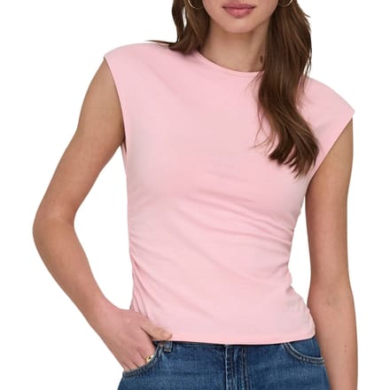 slim fit T-shirt van katoenmix model 'MIRA'