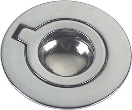 Luikring rond met veer - Messing Chroom - 53mm - Blinde montage