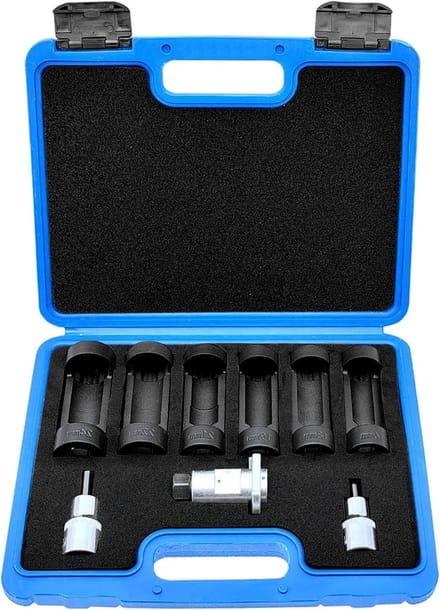 Gereedschapsset - Veerpootmoer set - Ophanging Repareren - Robuuste Stalen Constructie - 9 Delig - Zilver