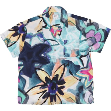 Heren overhemd met korte mouwen Requiem geweven overhemd Strong Blue Multi