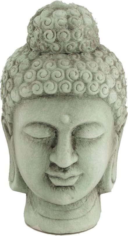 Boeddhabeeld - Hoofd van Boeddha - Groen - 22,5 cm hoog