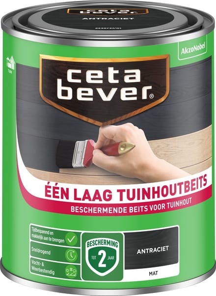 Cetabever - Een Laag Tuinhoutbeits - Antraciet - 750 Ml