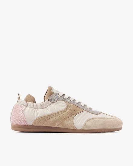 VIA VAI June Haylee Sneakers Dames - Leer,Su�de,Textiel - Beige