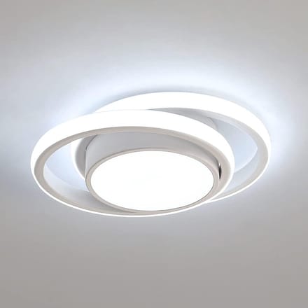 Dubbele cirkel aluminium LED plafondlamp - wit, 36W, 6500K wit licht
