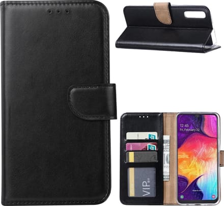 Ntech Portemonnee Hoesje voor Samsung Galaxy A40 - Zwart