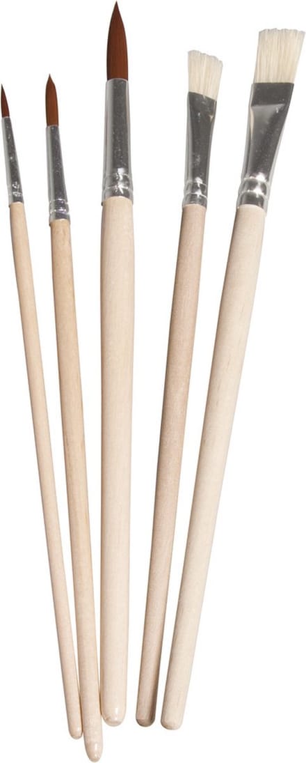 Rayher Schilder penselen - 5-delige set - synthetisch - knutsel kwasten - diverse maten