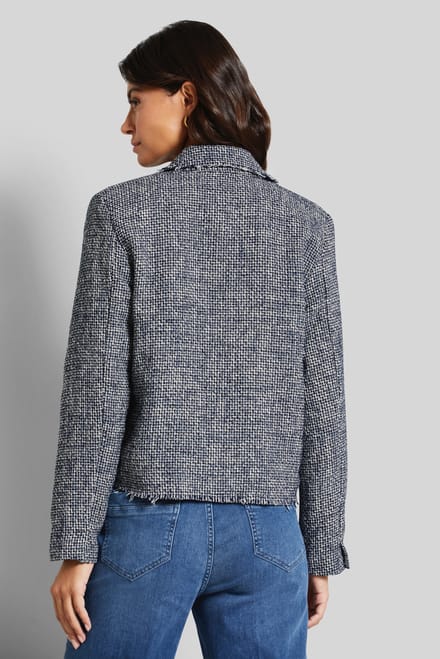 Bugatti Damen BouclÈ jas met gerafelde randen
