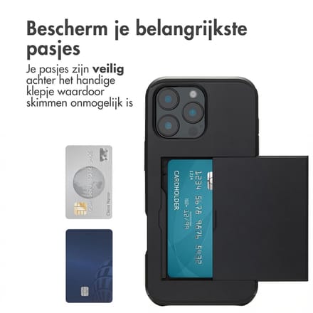 imoshion Hoesje met Pasjeshouder - Geschikt voor Apple iPhone 16 Pro Max - Zwart