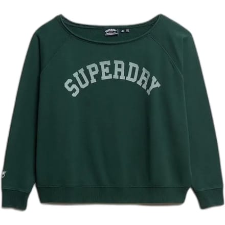 Superdry - Athletic Essentials Bardot sweatshirt met ronde hals - Dames - Truien