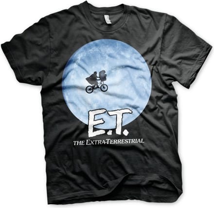 E.T. Heren Tshirt -L- Bike In The Moon Zwart