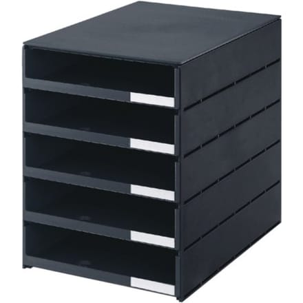Ladenbox styroval 5 laden open zwart