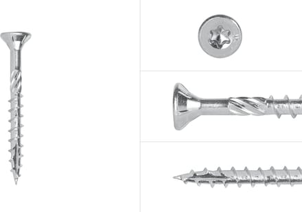 Spaanplaatschroeven Verzinkt 4 x 40 mm Torx 20 Deeldraad | 2000 Stuks