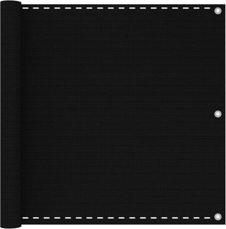 vidaXL - Balkonscherm - 90x600 - cm - HDPE - zwart