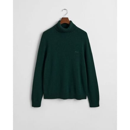 Gant Trui Wool Blend Rollneck Tartan Green / male