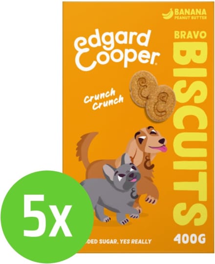 Edgard & Cooper Biscuit Banana 400 gr - hondensnack - 5 verpakkingen
