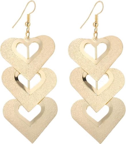 Fako Bijoux® - Oorbellen - Aluminium - Hartjes - Goudkleurig