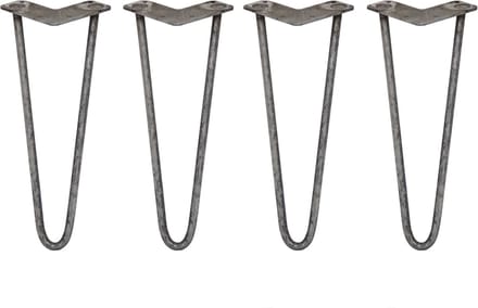 Skiski hairpin tafelpoten - staal - 4x35,5cm - 2 staven 12 mm