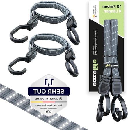 Rubberen Spanbanden Set - Spanrubber Expander - Bagage Beveiligen - Reflecterende Details - 60 cm - Staal