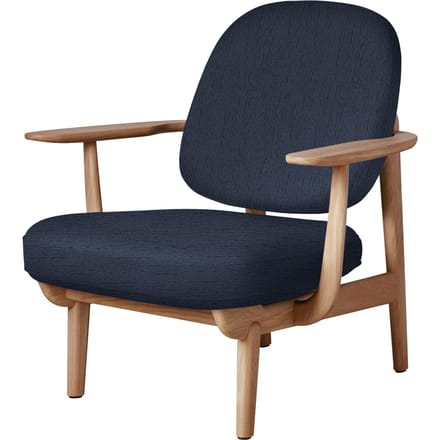 Fritz Hansen Fred Loungefauteuil - JH97 - blauw - eiken geolied