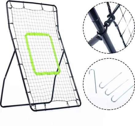 Rebounder voetbal - Rebounder - Kickback - Voetbaldoel - Stuitbaltrainer - 75x126cm - Zwart