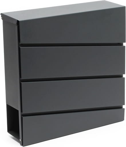 Moderne Letterbox met Krantencompartiment en Poedercoating
