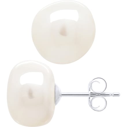 Oorbellen Witte Goud - Echte Cultuur Zoetwater Parel Barok 10-11 mm