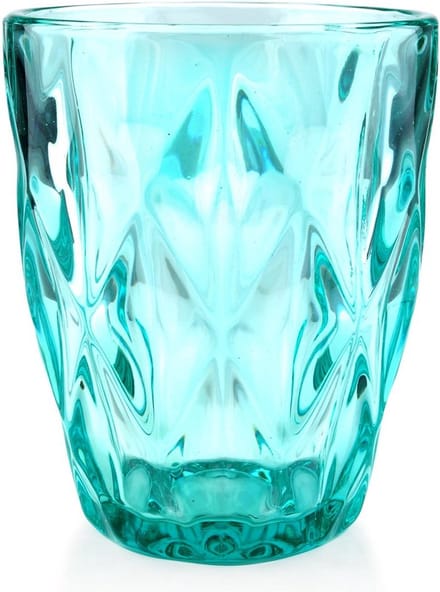 Affekdesign - Elise Set van 6 glazen met reliëf - 250 ml - Turquoise